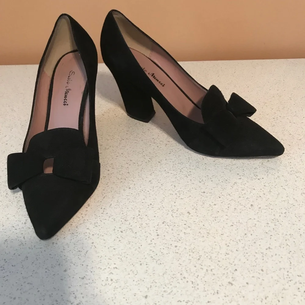 Sesto Meucci Black Suede Pumps Size 7.5 - Picture 6 of 6